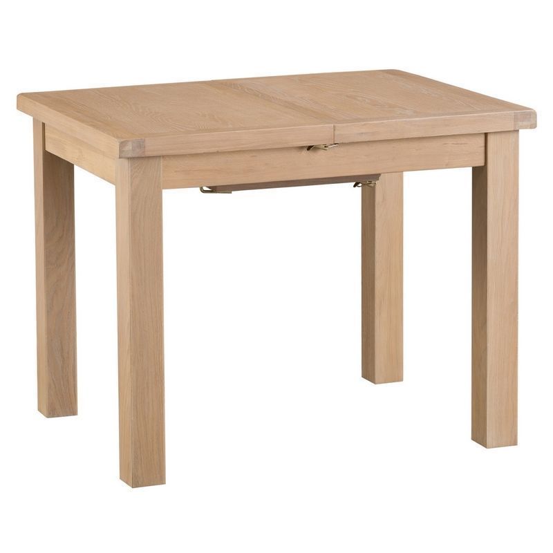 Oak Extending Dining Table 4 Seater Natural Lime-washed Oak